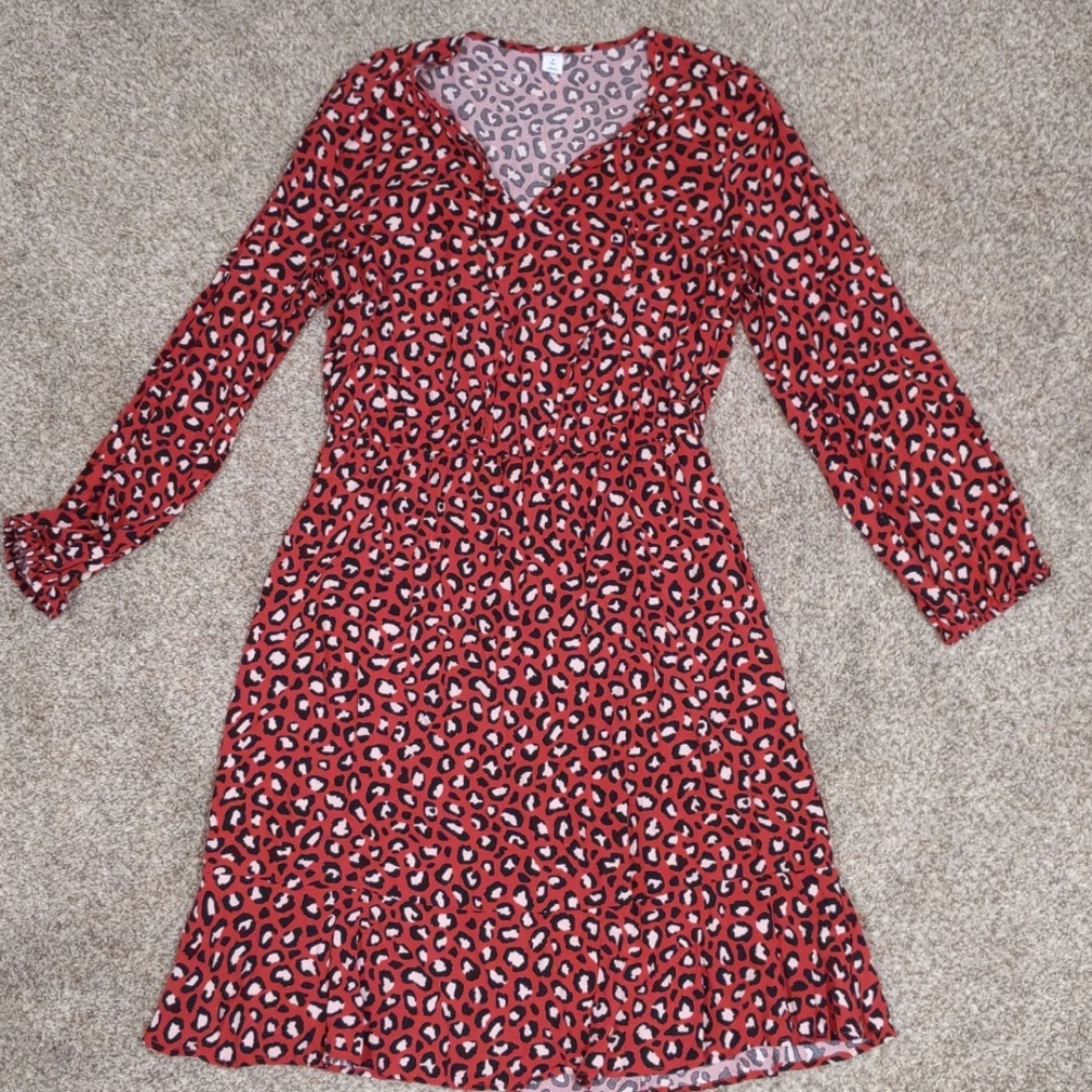 Brand new red leopard print dress - tall